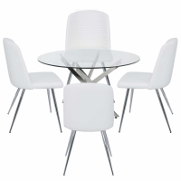100cm Rectangular Dining Table And 4 Pure White Zara Chairs