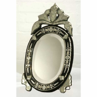 Venetian Table Mirror Oval Black