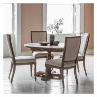 Solid Oak Wood Round 4 Seater Extending Kitchen Dining Room Table 120 to 165cm
