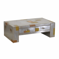 London Stylish Urban Chic Aluminium and Copper Coffee Table and Drawer
