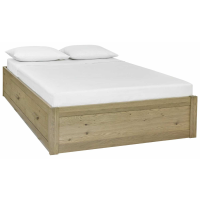 Turin Aged Oak Wood 135cm Double Storage Bedstead With 4 Storage Drawers