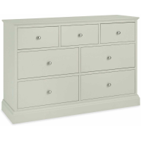 Ashby Soft Grey Painted Modern 3+4 (3 Over 4) Large Bedroom Chest of Drawers 128cm Wide