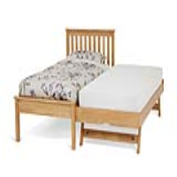 Heather 90cm Single 3ft Honey Oak Hevea Wood Guest Bed Frame Shaker Style