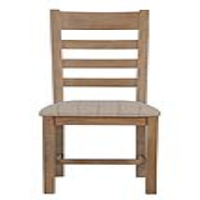 Modern Oak Natural Check Fabric Upholstered Slatted Back Dining Room Chair 105 x 44.5cm