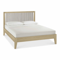 Rimini Aged Oak And Weathered Oak 150cm King Size Bedstead With Slatted Headboard
