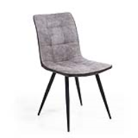 Rodeo Light Grey 2 Tone Suede Effect Dining Chair On Rubberwood Tapered Legs 86 x 46cm