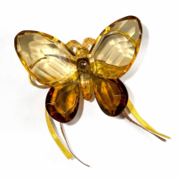 Gold Copper Two Tone Butterfly With Ribbon