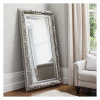 Antwerp Traditional Style Silver Painted Finish Rectangular Bedroom Leaner Mirror 179.5x93cm