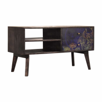 Shangri la Blue TV Media Unit With 2 Drawers And Open Slots Shabby Chic
