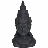 Antique Style Charcoal Finish Giant Ornamental Outdoor Buddha 107 x 59cm