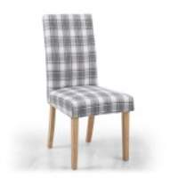 Modern Ridley Herringbone Check Cappuccino Fabric Upholstery Dining Chair 100x46cm