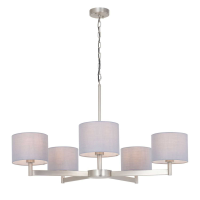 Matt Nickel Grey 5 Pendant Light Nickel Grey