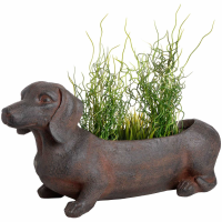 Rustic Style Resin Moulded Ernie The Sausage Dog Planter 57 x 20cm