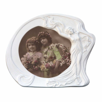 Art Nouveau White Clay Paint Photo Frame