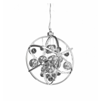 Modern Style Chrome Finish Glass Circular Medium Pendant Ceiling Light 178 x 48cm