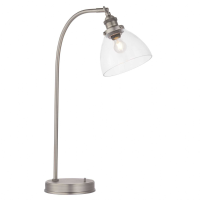 Glass Silver Hansen 1 Table Light Brushed Silver