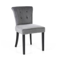 Sandringham Modern Grey Brushed Velvet Upholstered Living Room Accent Chair 86 x 49cm