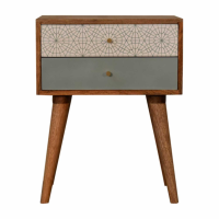 In1591 Green Patterned Bedside
