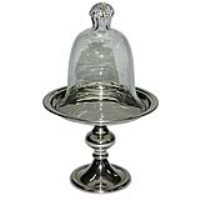 Glitz Nickel And Glass 26. 5cm Cake Dome