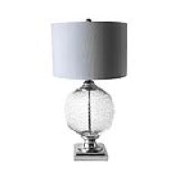78cm Wire Mesh Table Lamp With Grey Silk Shade