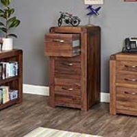Walnut Lacquered Finish 3 Drawer Home Office Filing Cabinet Bedside Table 116x55x54cm