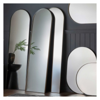Modern Style Champagne Finish Thin Arched Wall Mirror 170 x 50cm