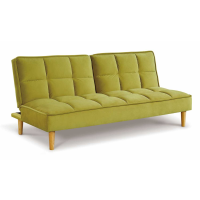 Green Velvet Fabric 3 Seater Sofa Bed Oak Legs with Split Adjustable Back 176cm Wide