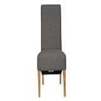 Modern Style Dark Grey Wool Upholstered Wooden Kitchen Dining Room Chair 105 x 46cm