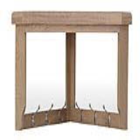Modern Style Smoked Oak And Metal Living Room 6 Hook Corner Coat Rack 45 x 67.2cm
