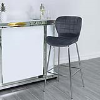 Grey Curve Bar Stool