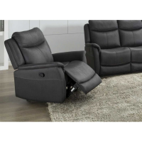 Modern Style Arizona Slate Fabric Upholstered Single Seater Recliner Sofa 103 x 93cm