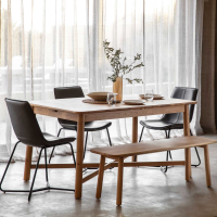 Traditional Rectangular Oak Finish Wood Extending 150cm to 200cm Dining Table