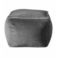 Velvet Pouffe Silver