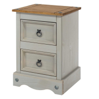 Corona Grey 2 Drawer Petite Bedside Cabinet