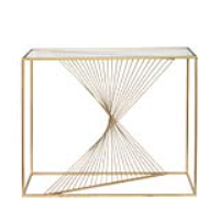 Value Luna Gold Metal And Clear Glass Console Table