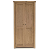 Modern Oak Natural Brown Ladies Double Door Breeze Wardrobe 195cm Tall