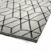 Large Outdoor Rug in Black and Grey