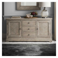 French Colonial Large Sideboard Mindi Ash Wood 2 Doors 3 Drawers 160cm Wide