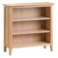 Modern Style Oak Wood Small 2 Shelf Living Room Wide Storage Bookcase 90 x 90cm
