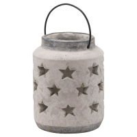 Bloomville Large Ceramic Stone Star Candle Lantern Vase 18cm Diameter x 23cm