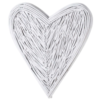 Modern Style Natural Wicker White Small Ornamental Willow Branch Heart 70 x 60cm