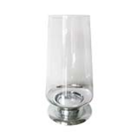 Value 30. 2cm Clear Glass Vase With Silver Base
