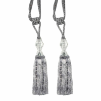 Silver Tassel With Crystal Pair