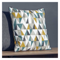 Triangle Cushion Teal And Ochre