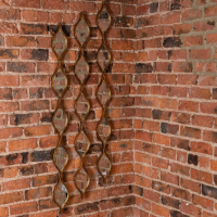 Tall Thin Slim Decorative Entwined Swirl Hanging Gold Wall Mirror 146 x 13cm