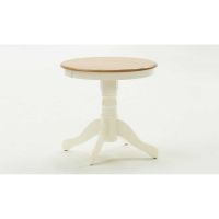 Kinver Cream Farmhouse Single Pedestal Small Round Kitchen Dining Table