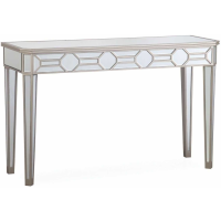 Rosa Modern Mirrored Glass Geometric Patterned Hallway Console Table 120cm