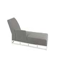 Outdoor Garden Light Grey Fabric Modular Sunlounger Sofa Metal Framed
