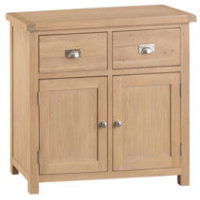 Modern Style Oak 2 Door 2 Drawer Living Room Sideboard With Shelf 90 x 110cm