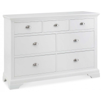 Modern Large Wide White Painted 3 Over 4 Bedroom Chest of 7 Drawers